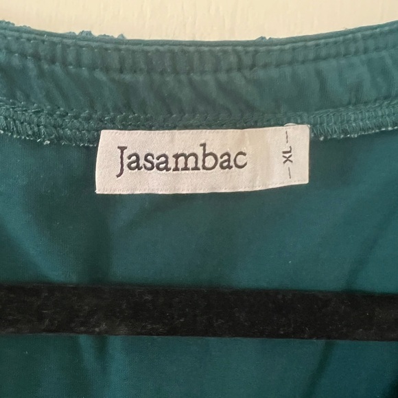 Green Long Sleeve Peplum Blouse (S123) - Picture 4 of 8